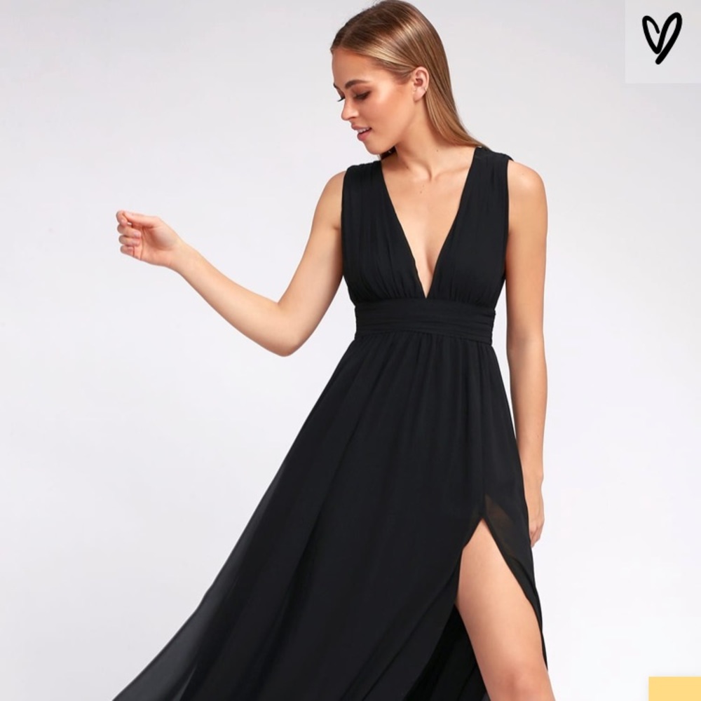 Lulu’s Heavenly Hues Maxi Dress- Black, Size M